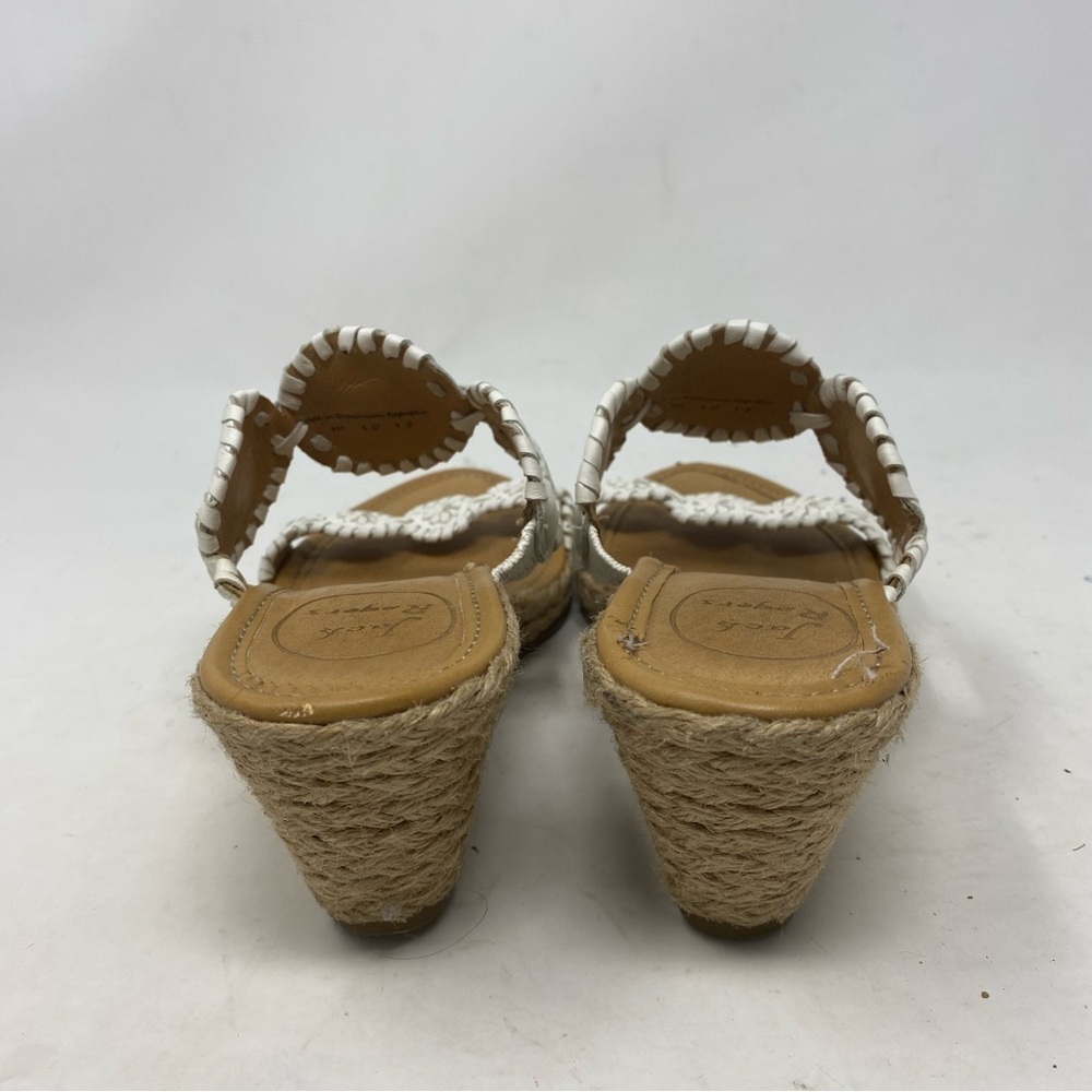 Jack Rogers Women’s White Leather Shelby Espadrille Wedge Sandal Size 10 - Picture 5 of 7
